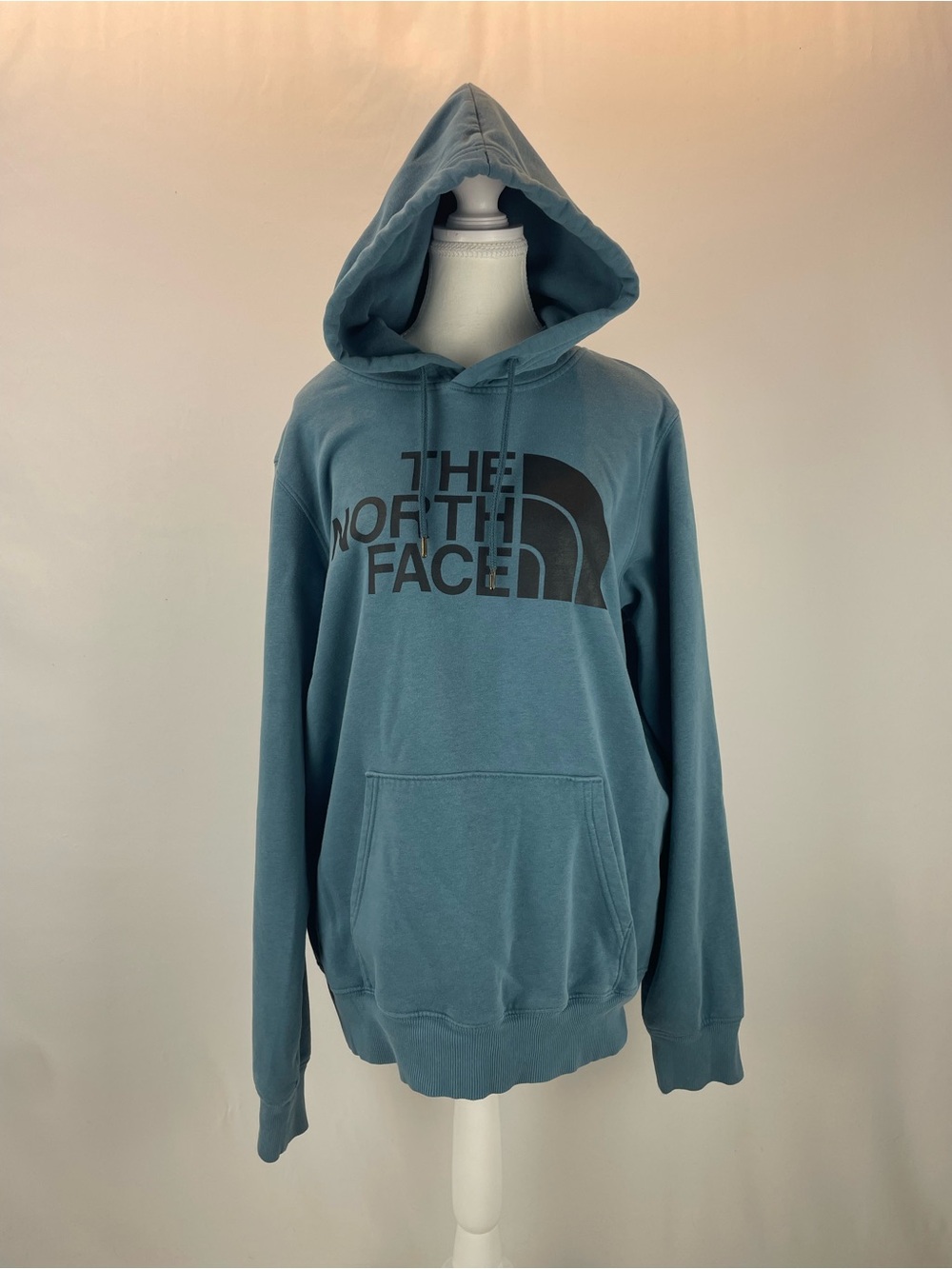 The North Face Men's Slate Blue Pullover Hoodie with Black Logo
